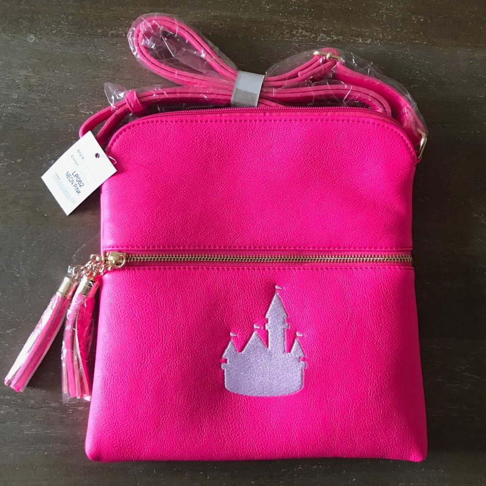 NEW Neon Pink Castle Crossbody Purse (small shop)